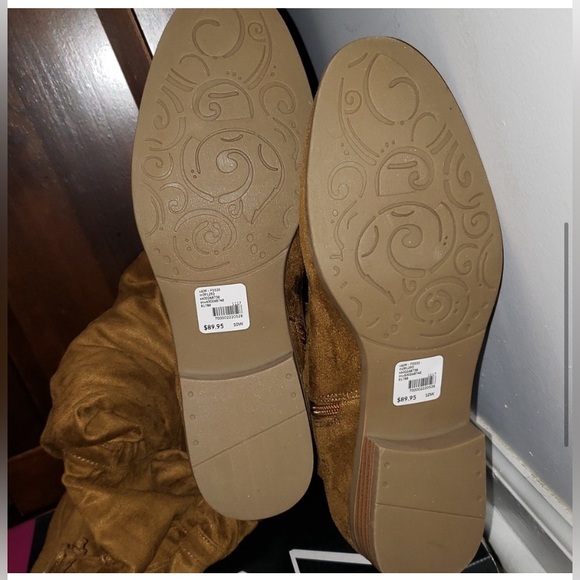 Lane Bryant Brown Over the Knee Flat Scrunch Boots 10W NWT - Picture 5 of 6